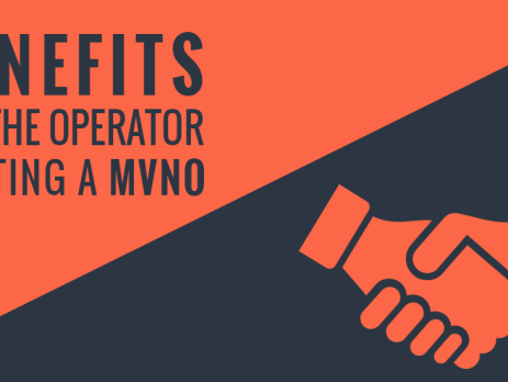 An orange and dark gray graphic with the text "Benefits for the operator hosting a MVNO"