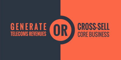 An orange and dark gray graphic with the text "Generate Telecoms Revenue or Cross-sell Core Business" as MVNO objectives