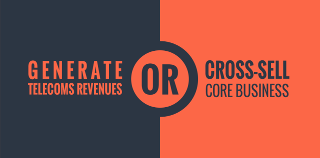 An orange and dark gray graphic with the text "Generate Telecoms Revenue or Cross-sell Core Business" as MVNO objectives