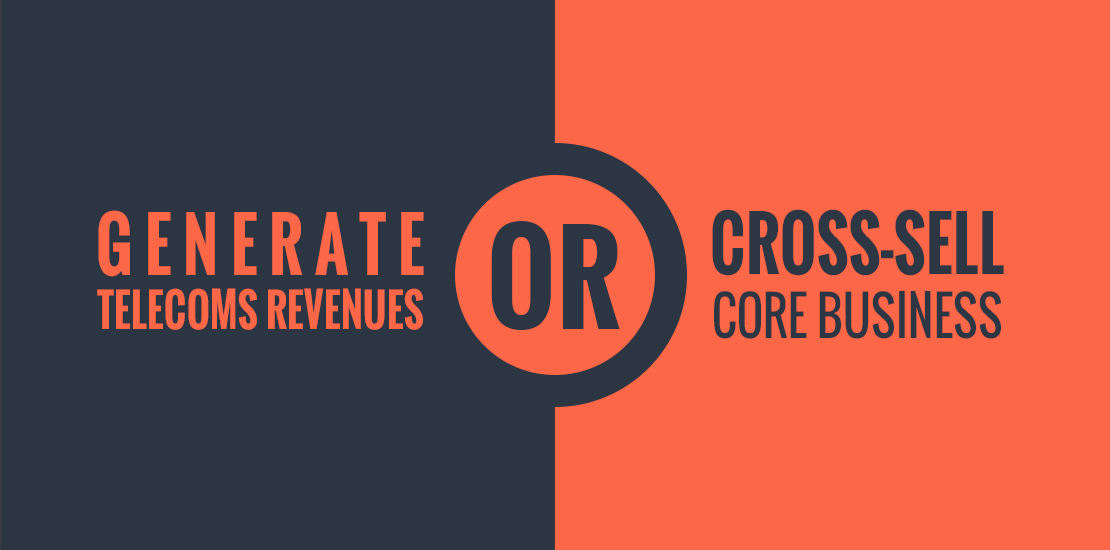 An orange and dark gray graphic with the text "Generate Telecoms Revenue or Cross-sell Core Business" as MVNO objectives