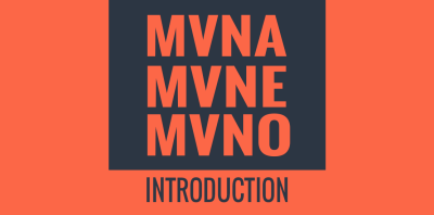 An orange and dark gray graphic with the text "MVNA MVNE MVNO Introduction"