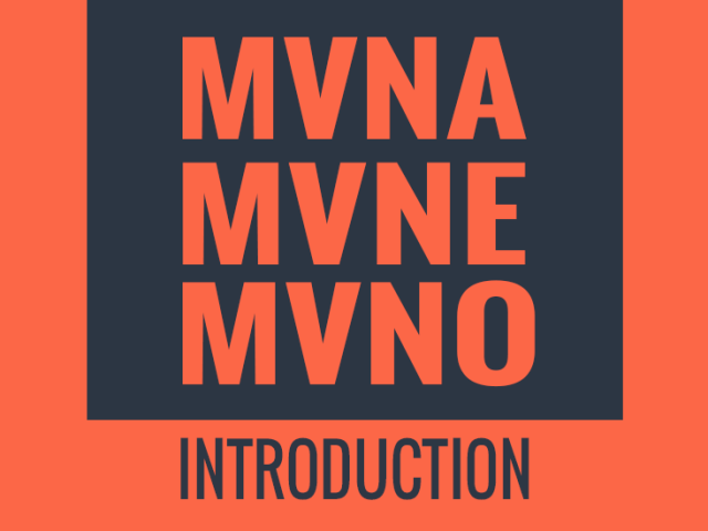 An orange and dark gray graphic with the text "MVNA MVNE MVNO Introduction"