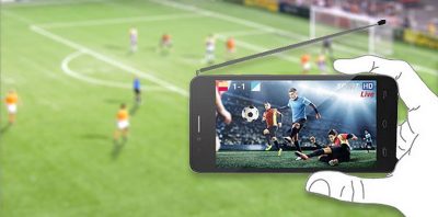 Three mobile phones and one tablet with built-in DVB-T2