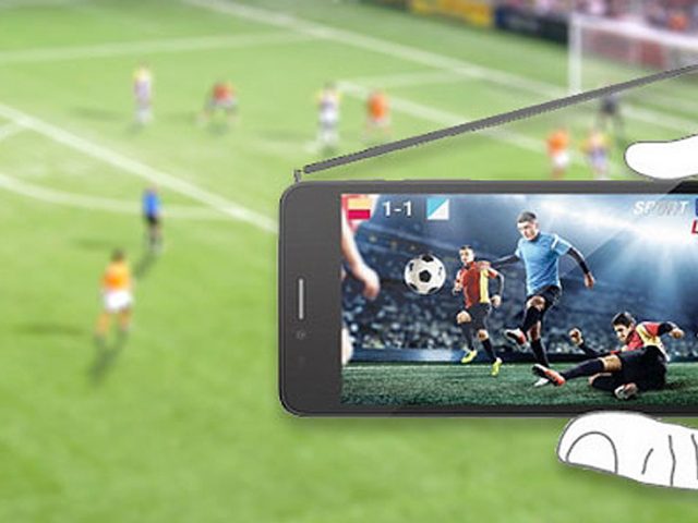 Three mobile phones and one tablet with built-in DVB-T2