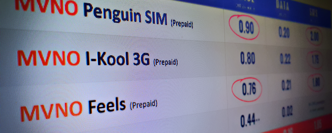 MVNOs average mobile service pricing in Thailand 2022