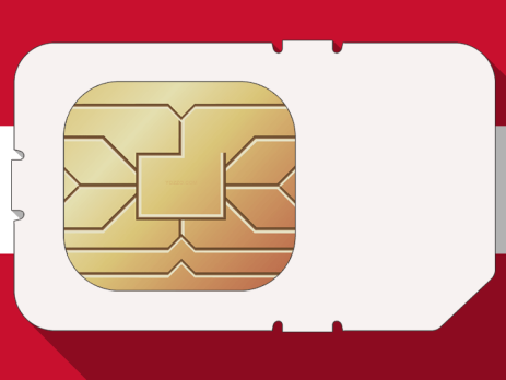 A SIM card overlaid on the Austrian flag, symbolizing the mobile virtual network operator (MVNO) market in Austria.